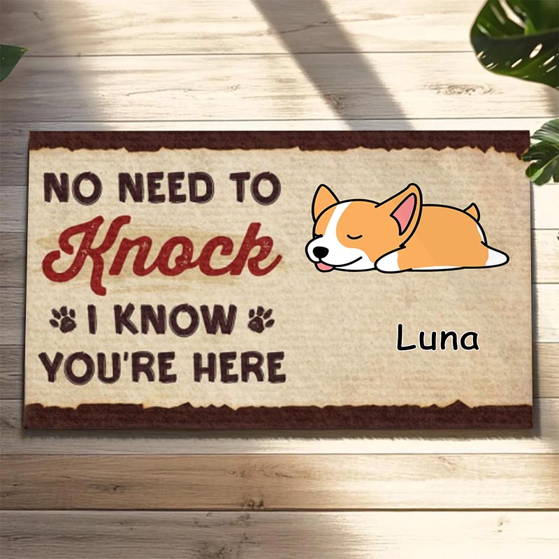 Personalized Dog Lover I Know You Are Here Doormat