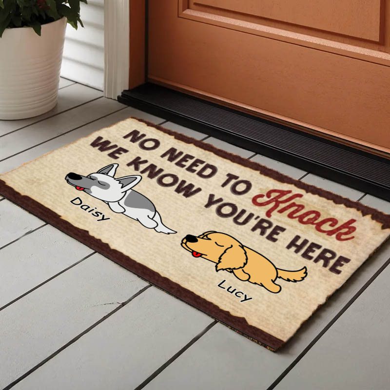 Personalized Dog Lover I Know You Are Here Doormat
