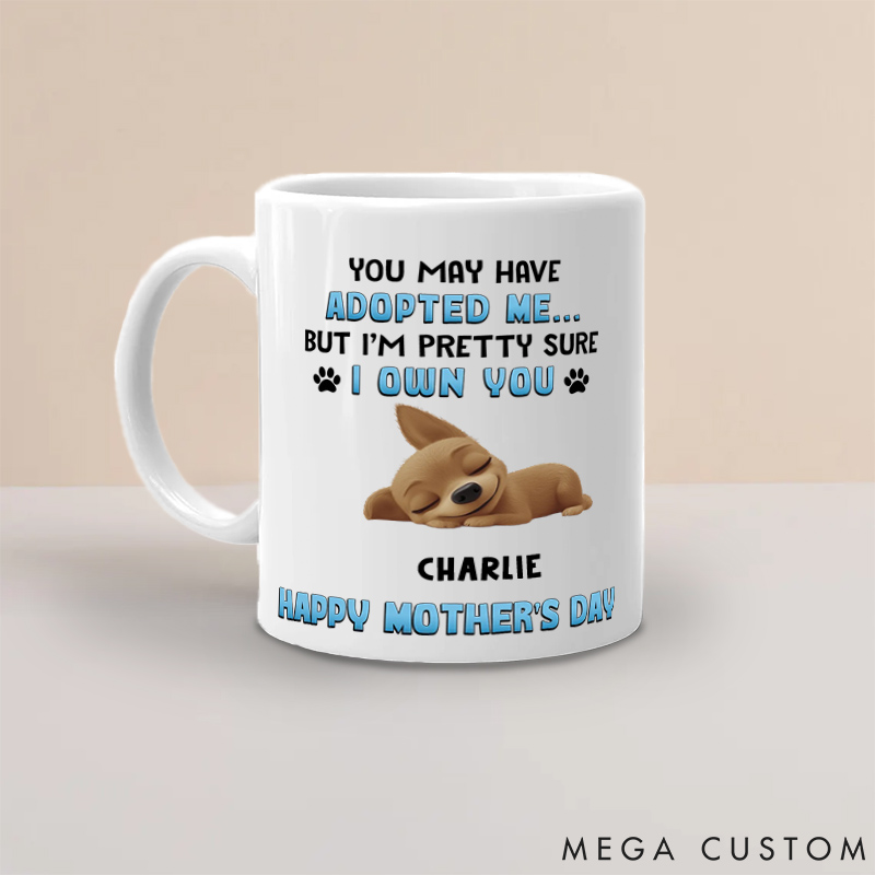 Personalized Dog Lover I Own You Mugs