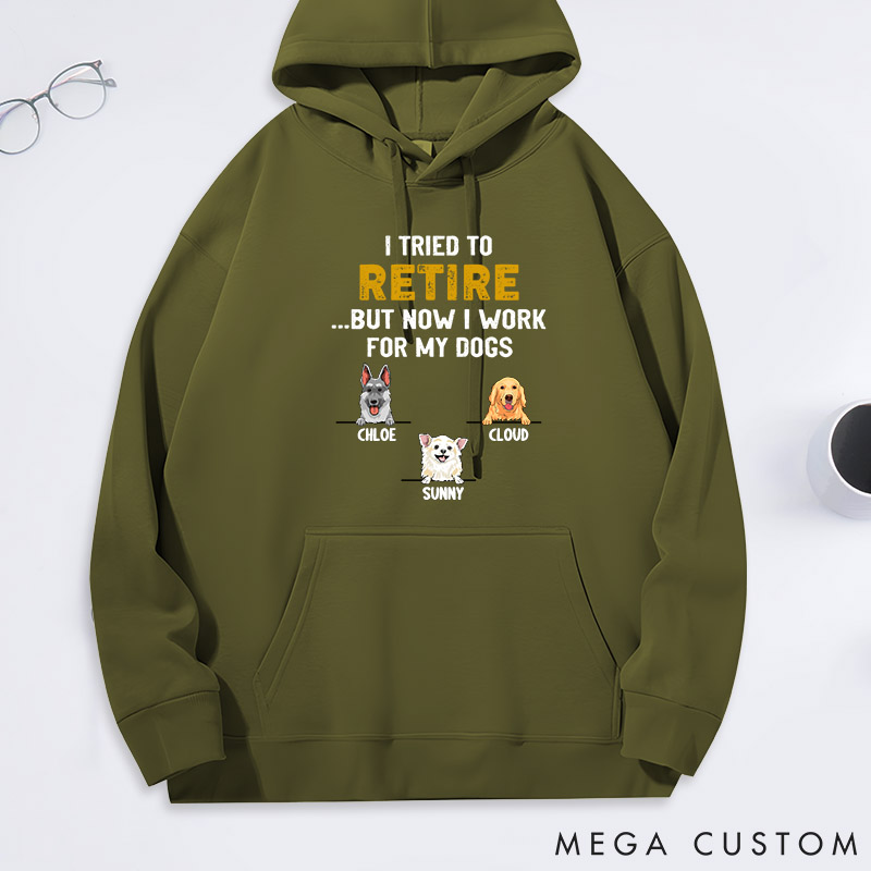 Personalized Dog Lover I Tried to Retired but Now I Work for My Dog Classic Hoodies