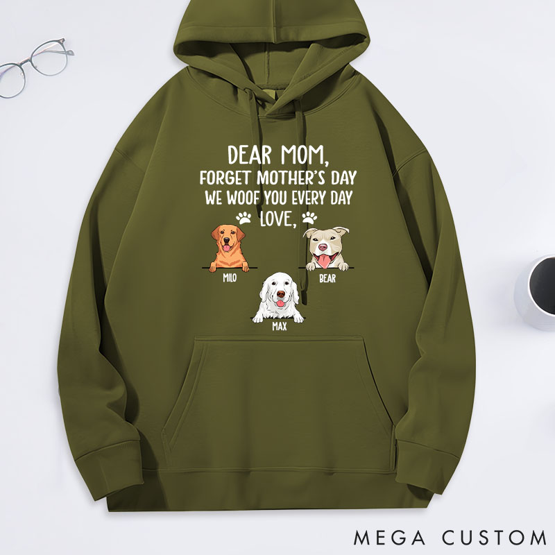 Personalized Dog Lover I Woof You Dog Mom Classic Hoodies