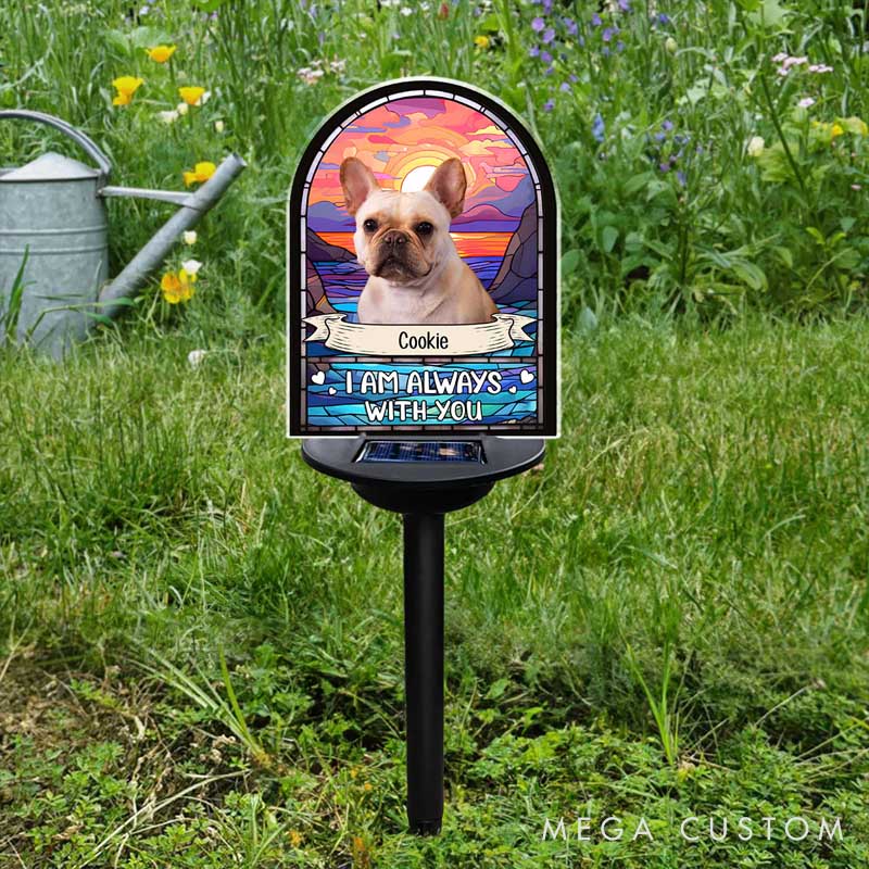 Personalized Dog Lover I am always with You Solar Light