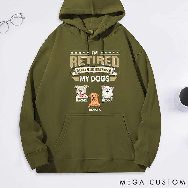 Personalized Dog Lover I'm Retired the Only Boss I have Now is My Dog Classic Hoodies