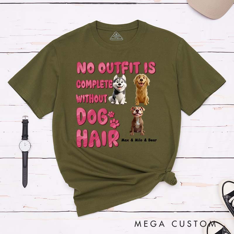 Personalized Dog Lover Incomplete Without Dog Hair T-Shirt