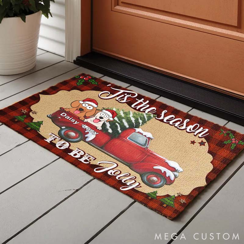 Personalized Dog Lover It's the Most Wonderful Time of the Year Doormat