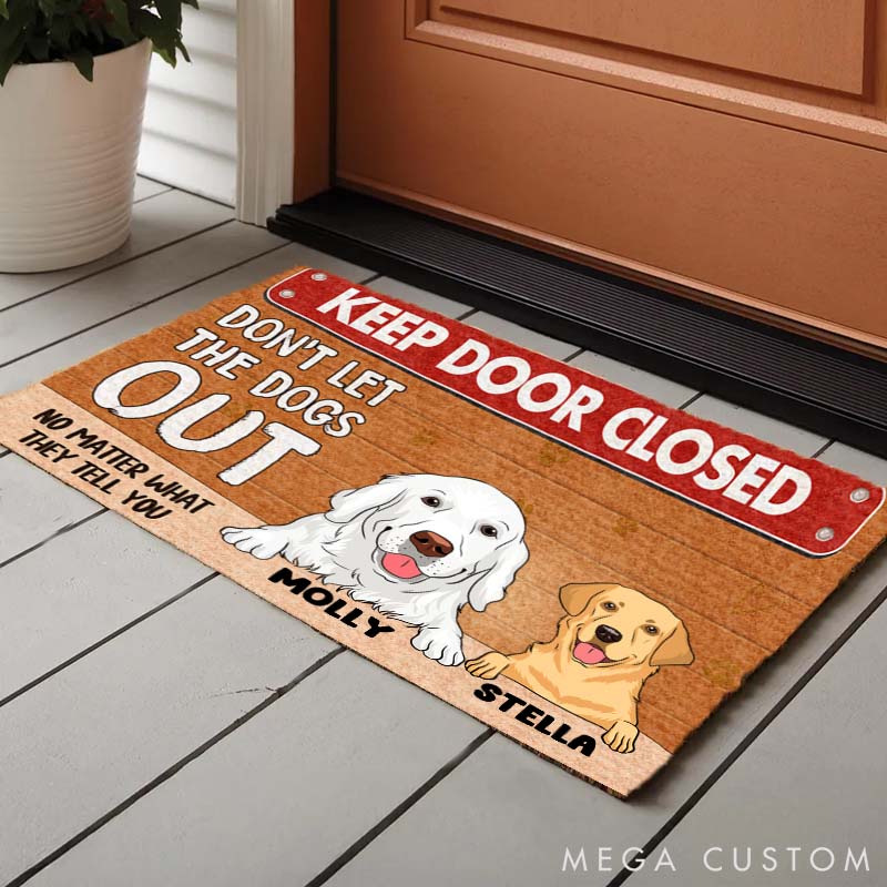 Personalized Dog Lover Keep Door Closed Doormat