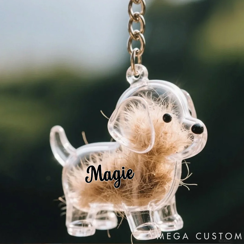 Personalized Dog Lover Keychain Charm Memorial Storage Box