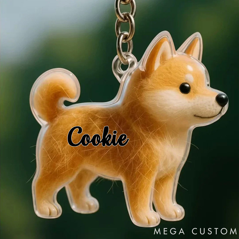 Personalized Dog Lover Keychain Charm Memorial Storage Box