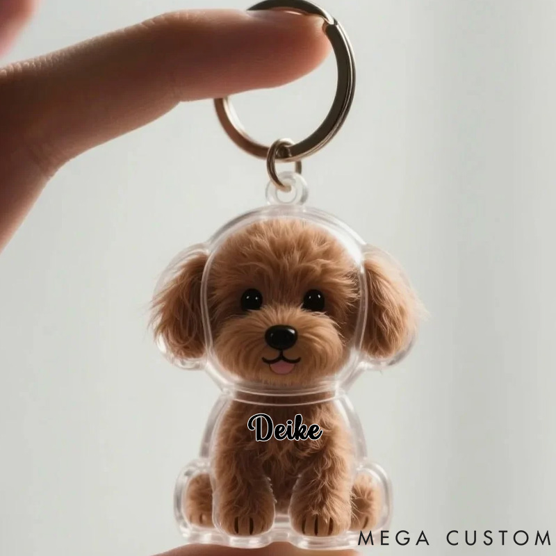 Personalized Dog Lover Keychain Charm Memorial Storage Box