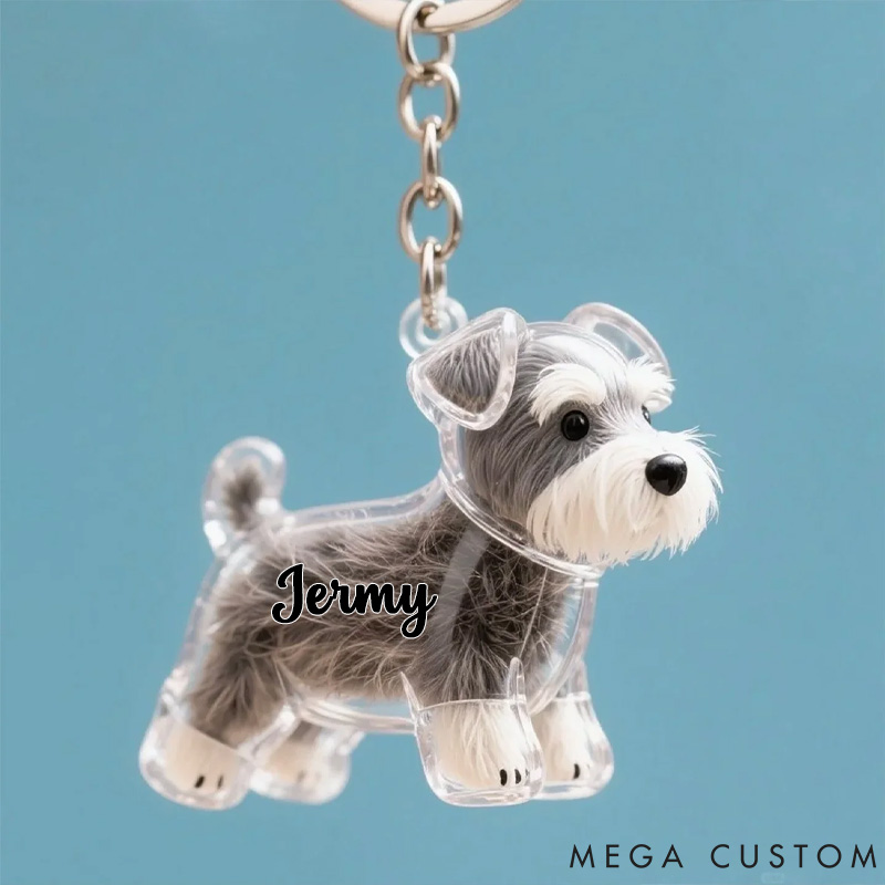 Personalized Dog Lover Keychain Charm Memorial Storage Box