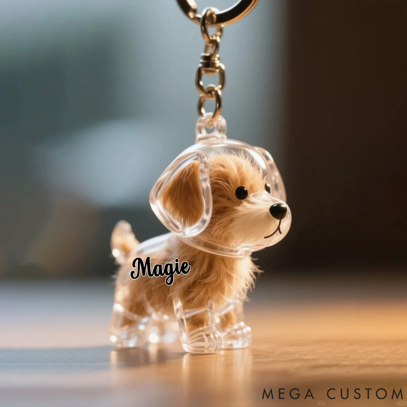 Personalized Dog Lover Keychain Charm Memorial Storage Box