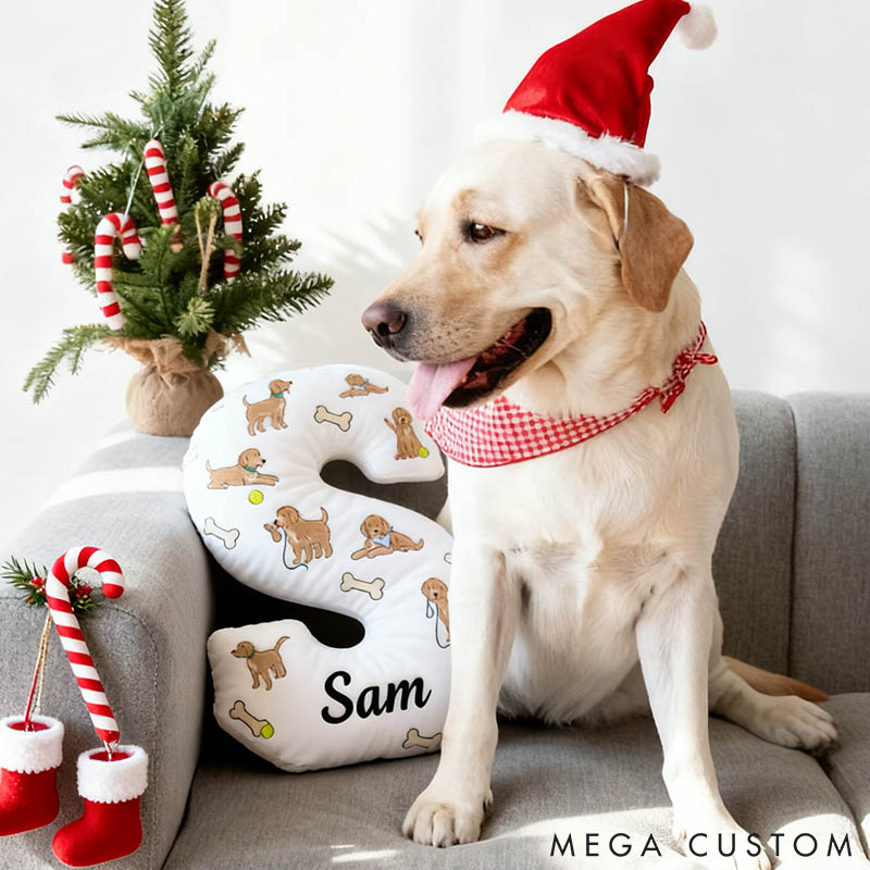Personalized Dog Lover Labrador Letter Pillow with Custom Name Pillow Graphic 3D Print