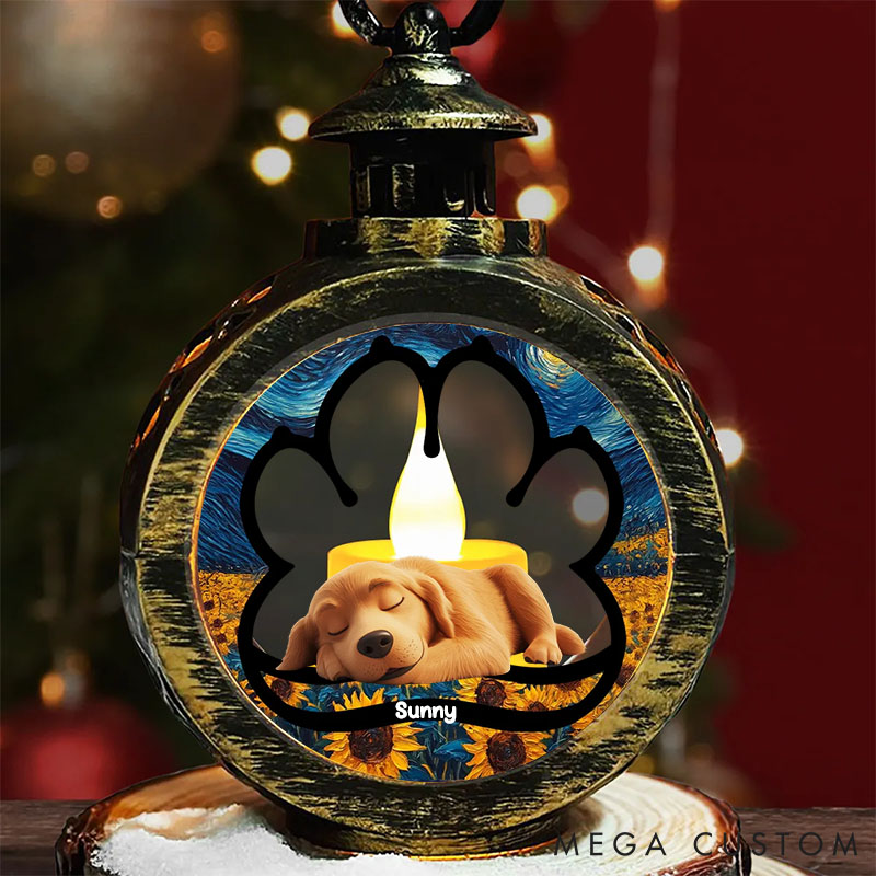 Personalized Dog Lover Lay Here with Me Christmas Lantern