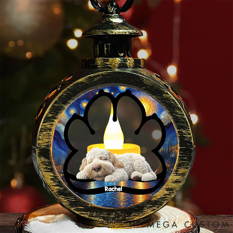 Personalized Dog Lover Lay Here with Me Christmas Lantern
