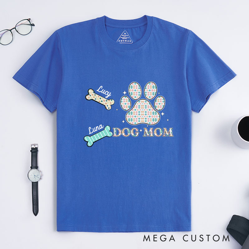 Personalized Dog Lover Leopard Print Dog Mom T-Shirt