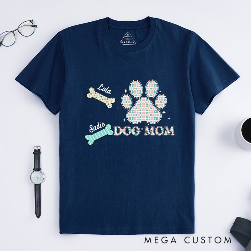 Personalized Dog Lover Leopard Print Dog Mom T-Shirt