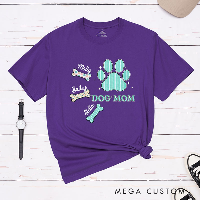 Personalized Dog Lover Leopard Print Dog Mom T-Shirt