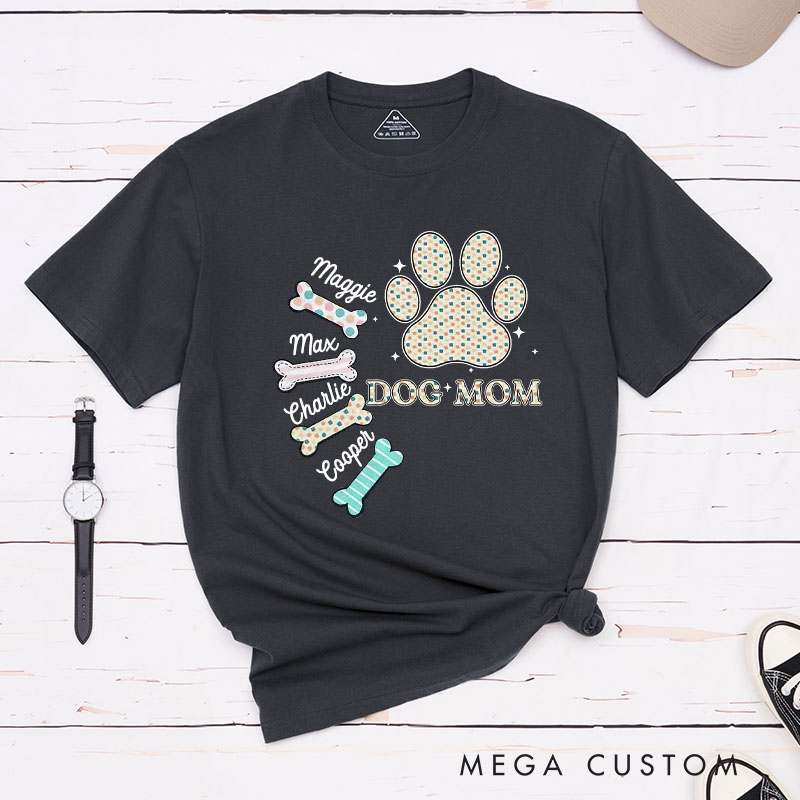 Personalized Dog Lover Leopard Print Dog Mom T-Shirt
