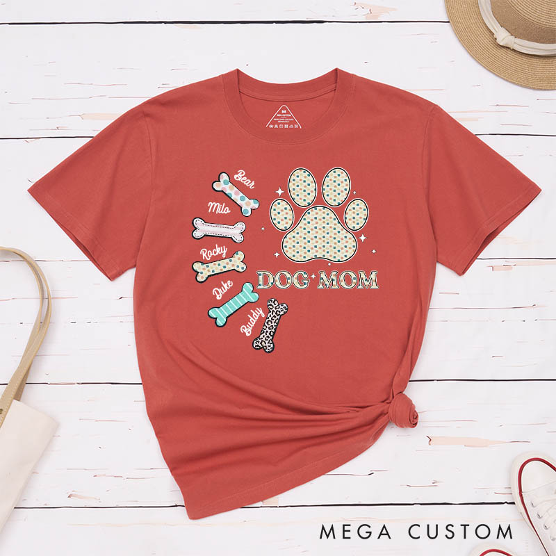 Personalized Dog Lover Leopard Print Dog Mom T-Shirt