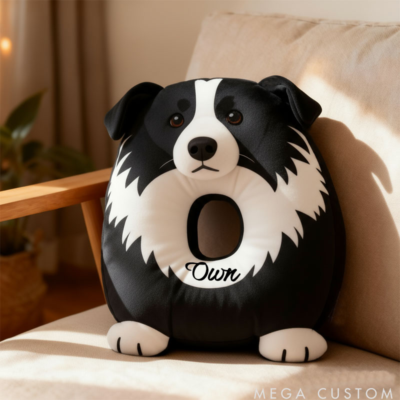 Personalized Dog Lover Letter Border Collie Pillow with Custom Name Design Graphic 3D Print