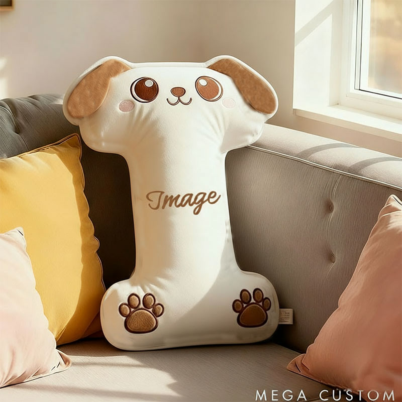 Personalized Dog Lover Letter Snuggly Pillow with Custom Name Design Graphic 3D Print
