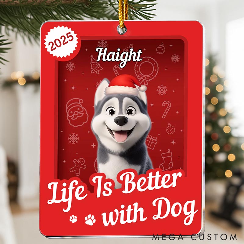Personalized Dog Lover Life Is Better with Dog Toy Box Christmas Ornament