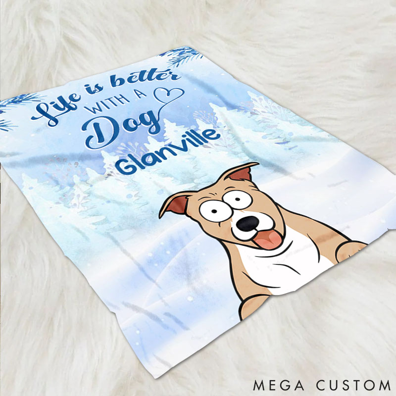 Personalized Dog Lover Life is Better with Dog Throw Blanket