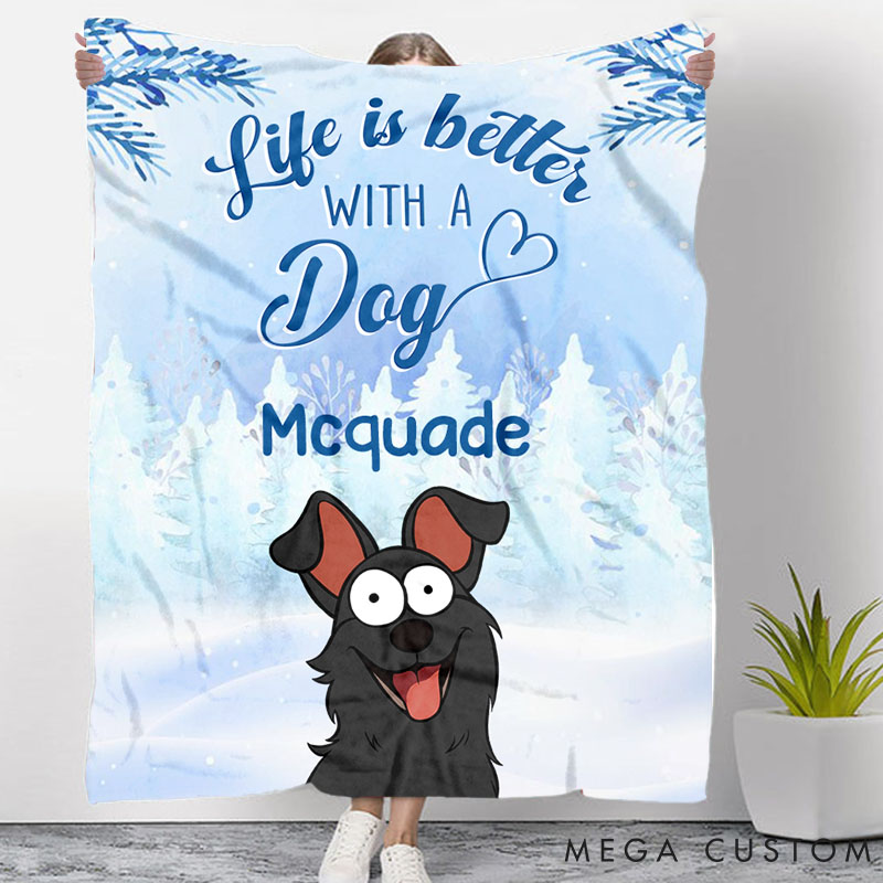 Personalized Dog Lover Life is Better with Dog Throw Blanket