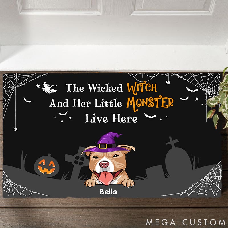 Personalized Dog Lover Little Monster Doormat