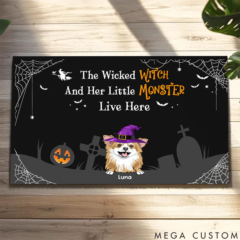 Personalized Dog Lover Little Monster Doormat