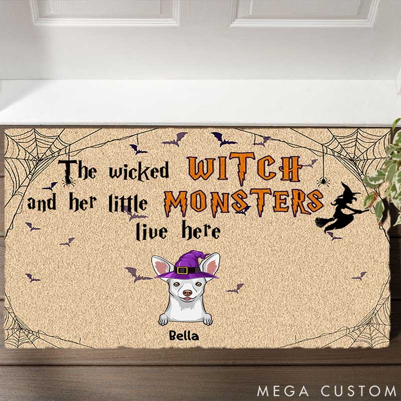 Personalized Dog Lover Little Monsters Dogs Live Here Doormat
