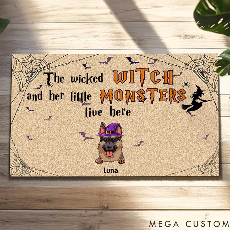 Personalized Dog Lover Little Monsters Dogs Live Here Doormat