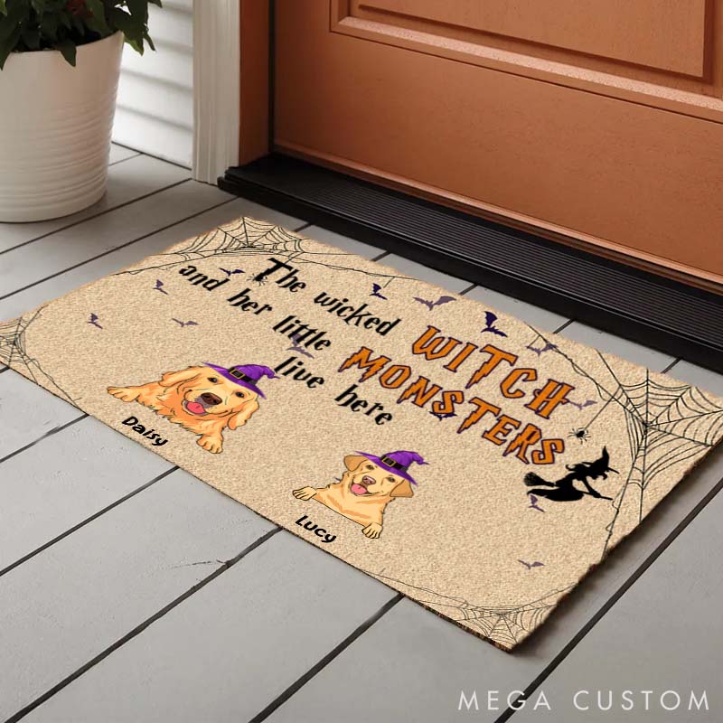 Personalized Dog Lover Little Monsters Dogs Live Here Doormat