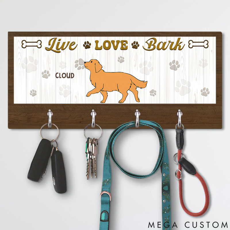 Personalized Dog Lover Live Love Bark Key Holders