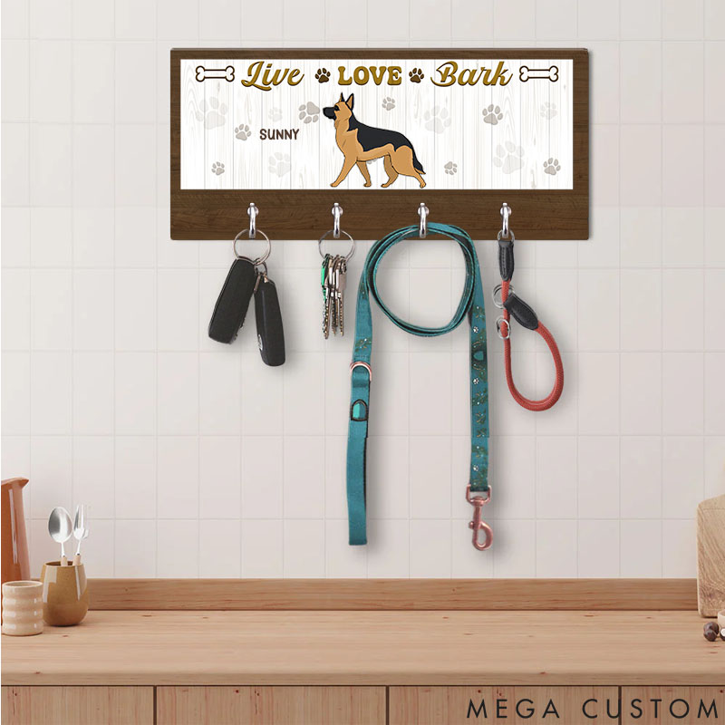 Personalized Dog Lover Live Love Bark Key Holders