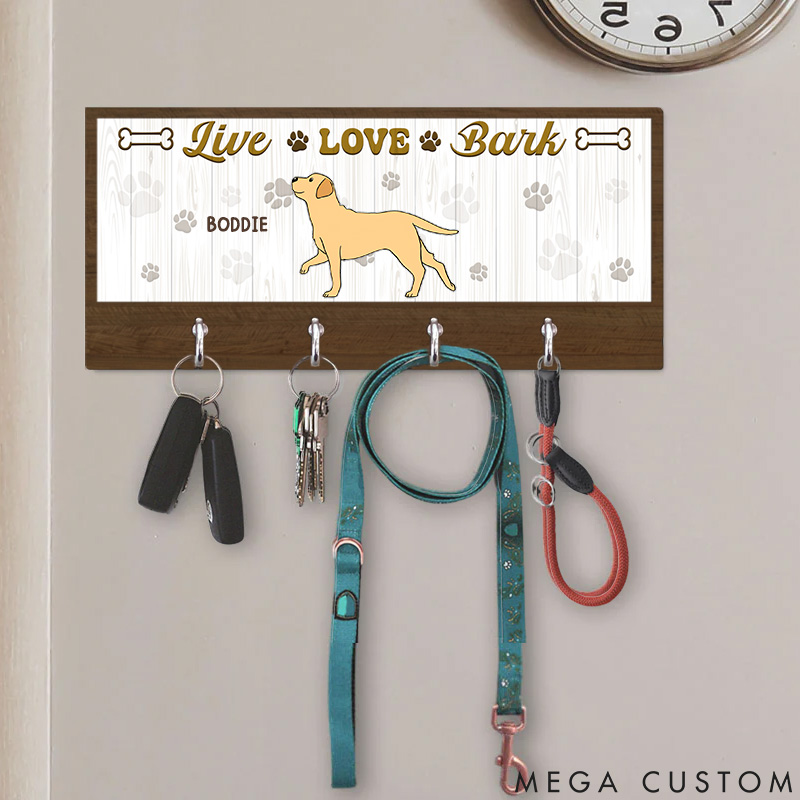 Personalized Dog Lover Live Love Bark Key Holders