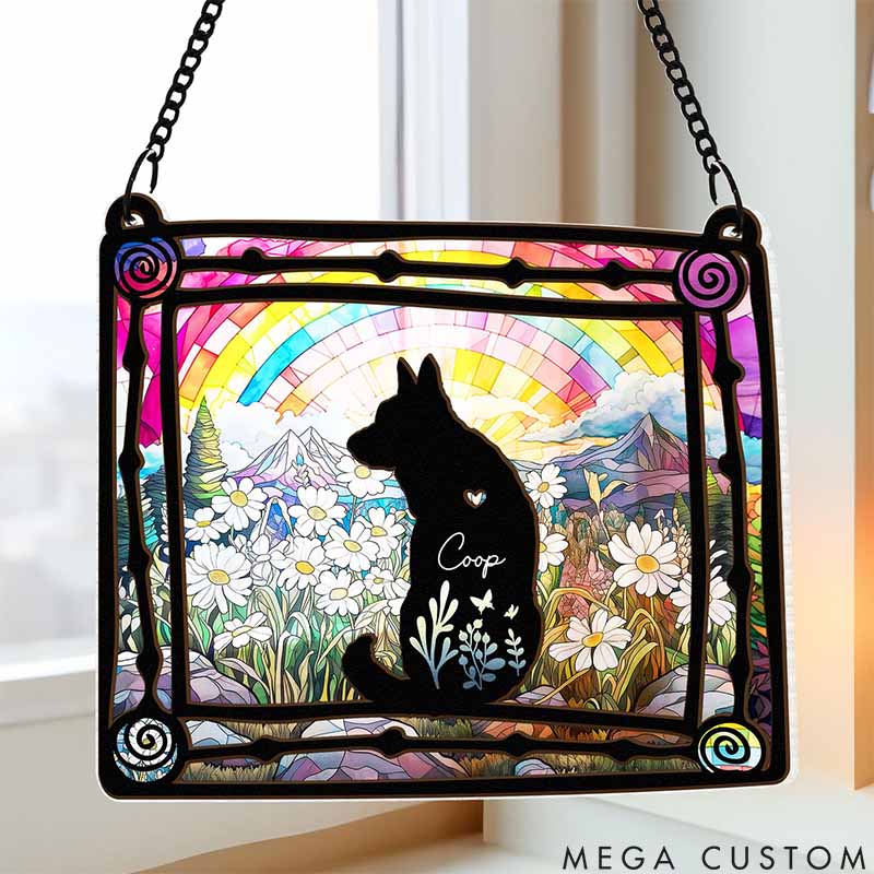 Personalized Dog Lover Loss of Dog in Loving Memory Suncatcher