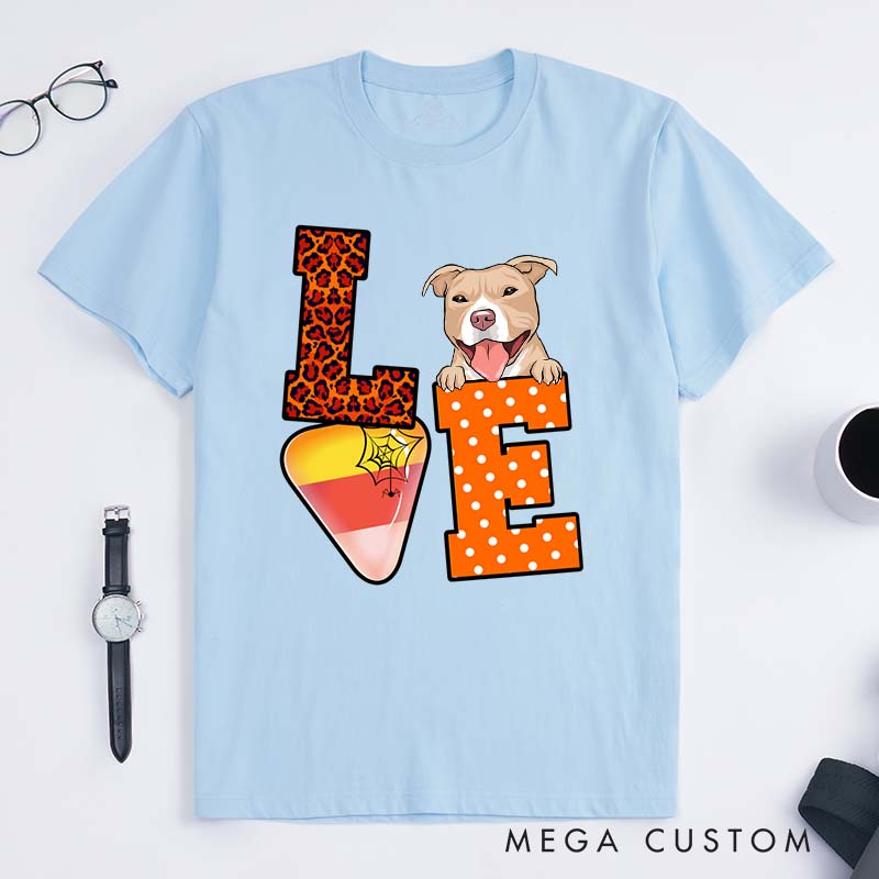 Personalized Dog Lover Love Halloween Dog T-Shirt