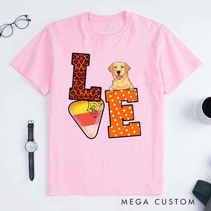 Personalized Dog Lover Love Halloween Dog T-Shirt