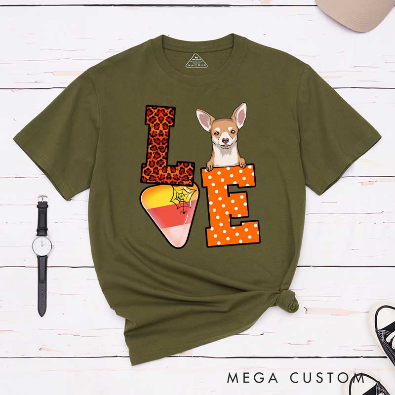 Personalized Dog Lover Love Halloween Dog T-Shirt