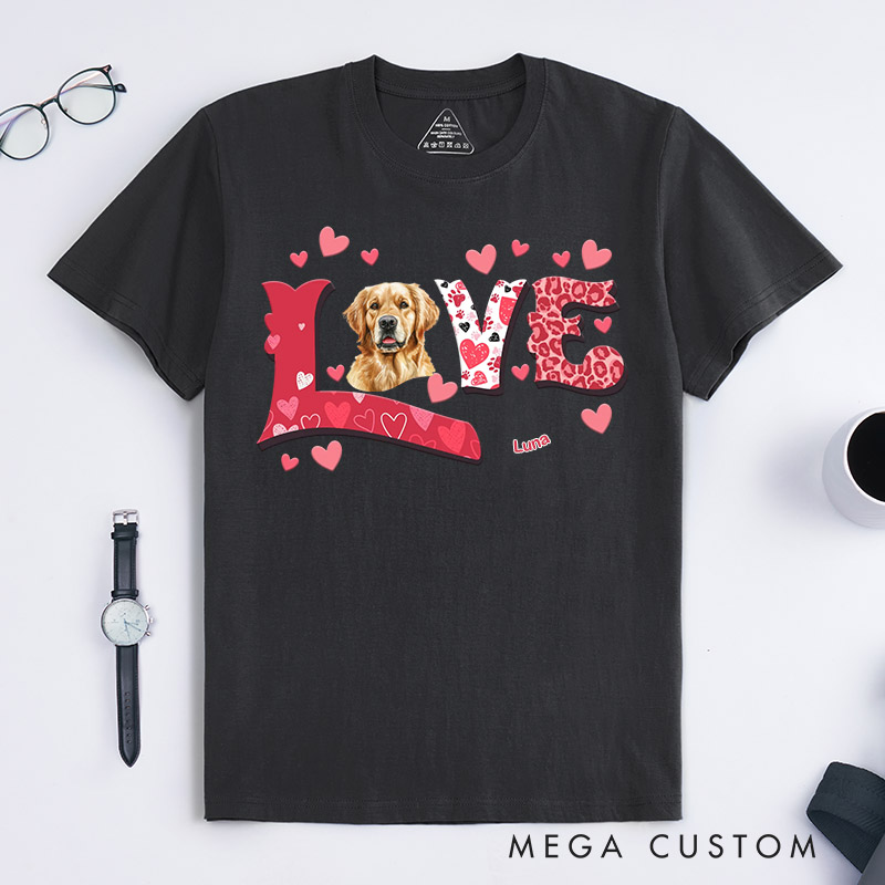 Personalized Dog Lover Love Heart T-Shirt