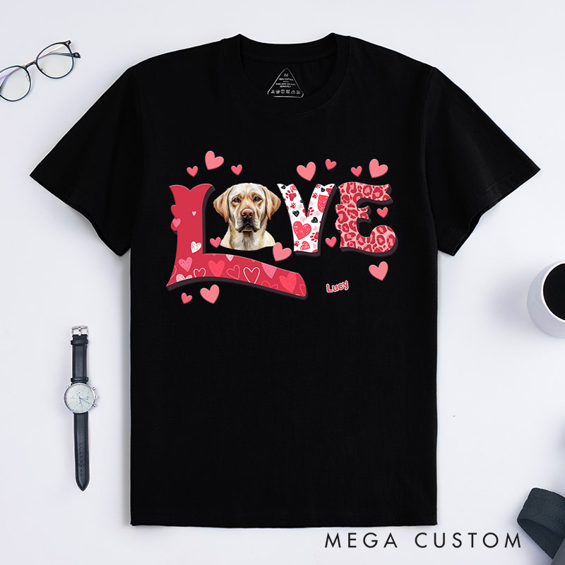 Personalized Dog Lover Love Heart T-Shirt