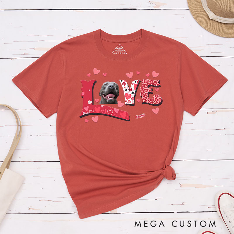 Personalized Dog Lover Love Heart T-Shirt