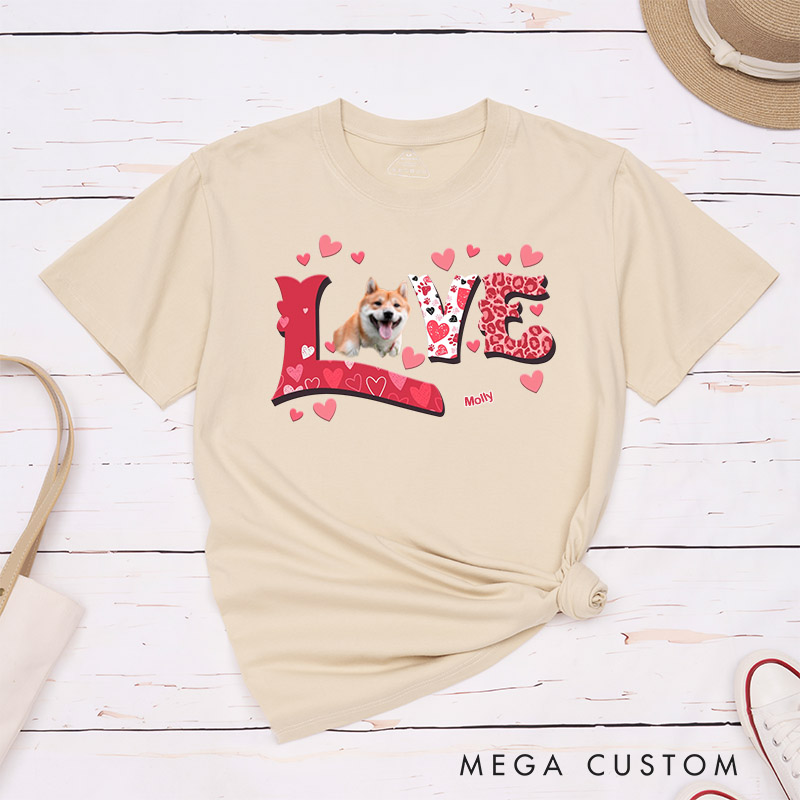 Personalized Dog Lover Love Heart T-Shirt