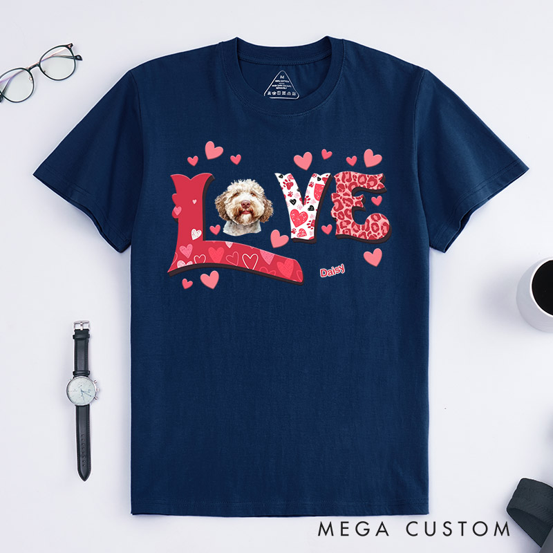 Personalized Dog Lover Love Heart T-Shirt