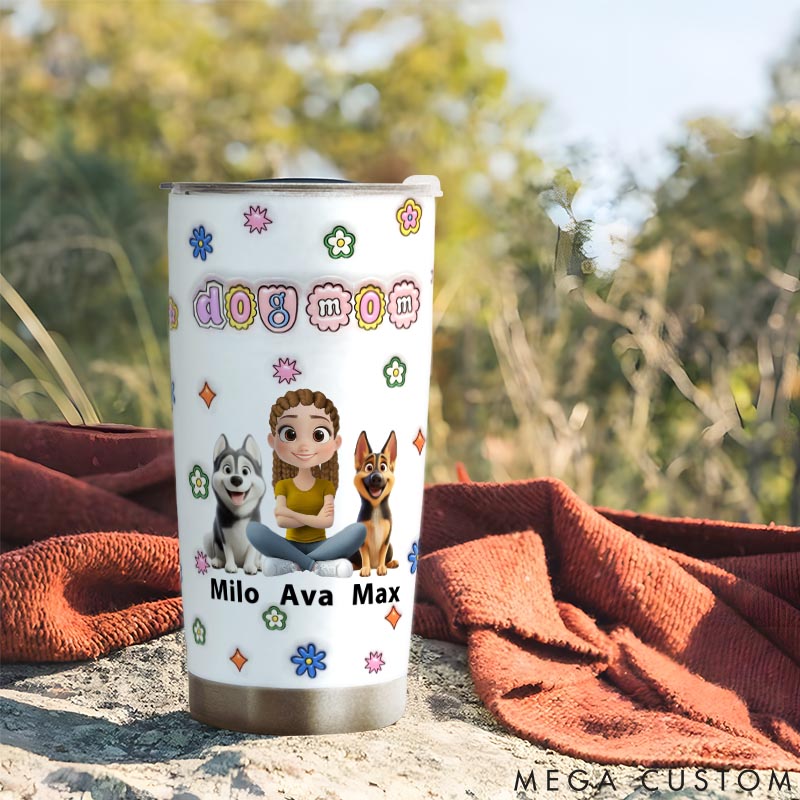 Personalized Dog Lover Love Myself for being Dog Mom 20oz Tumbler