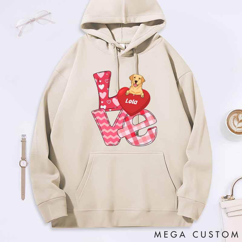 Personalized Dog Lover Love Valentine Classic Hoodies