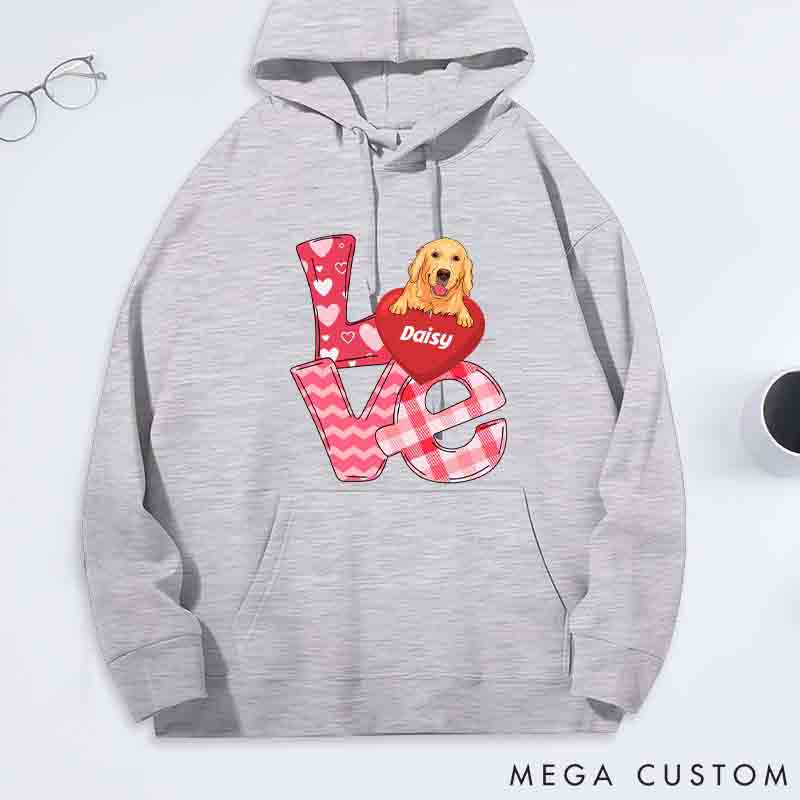 Personalized Dog Lover Love Valentine Classic Hoodies