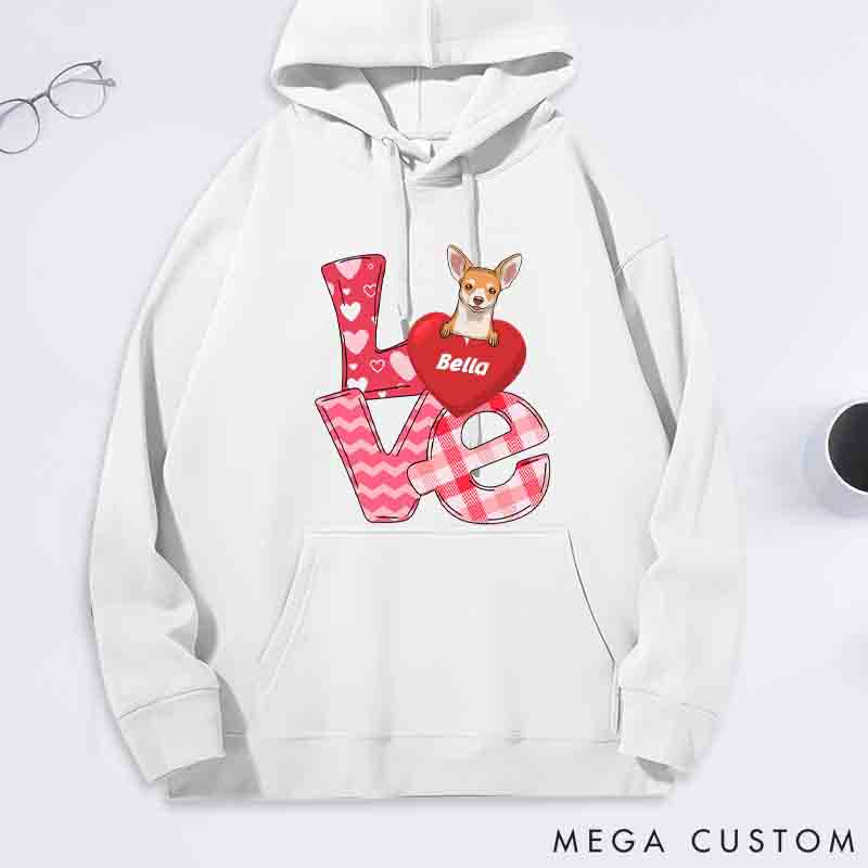 Personalized Dog Lover Love Valentine Classic Hoodies