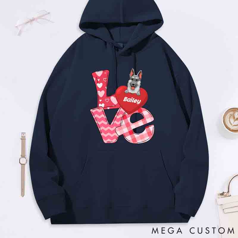 Personalized Dog Lover Love Valentine Classic Hoodies